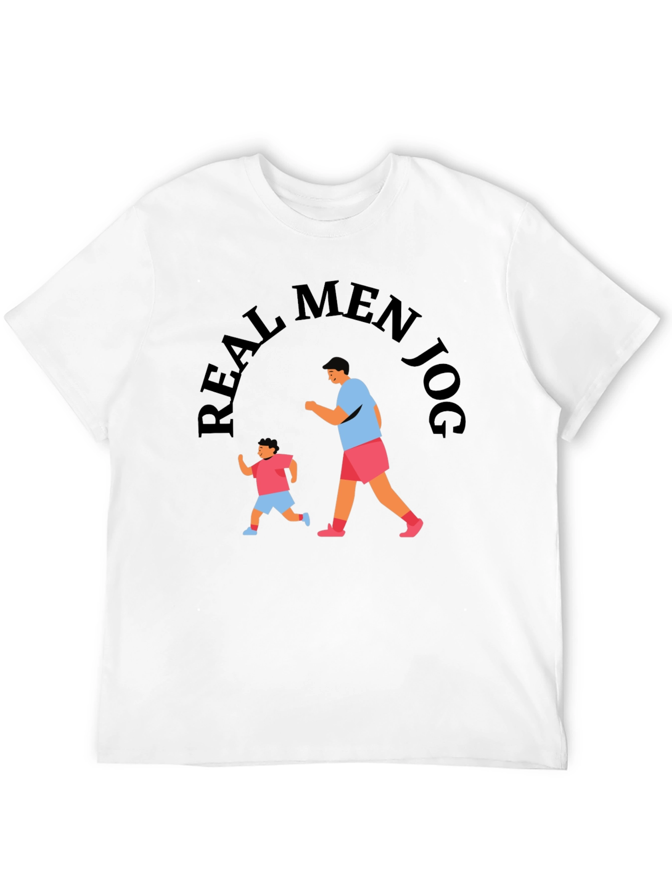 Real Men Jog Black Graphic Tee