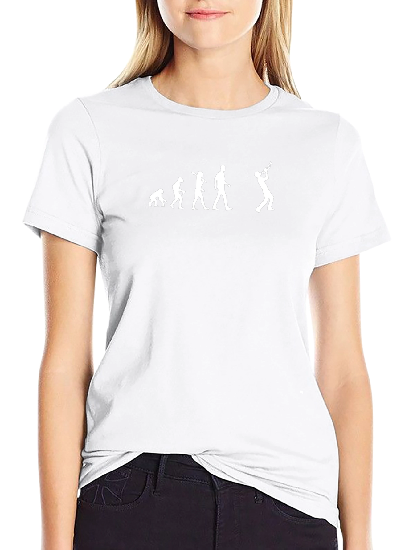 Evolution of Trumpet Player Black T-Shirt