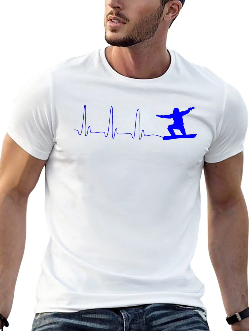 Snowboarding Heartbeat T-Shirt - Black