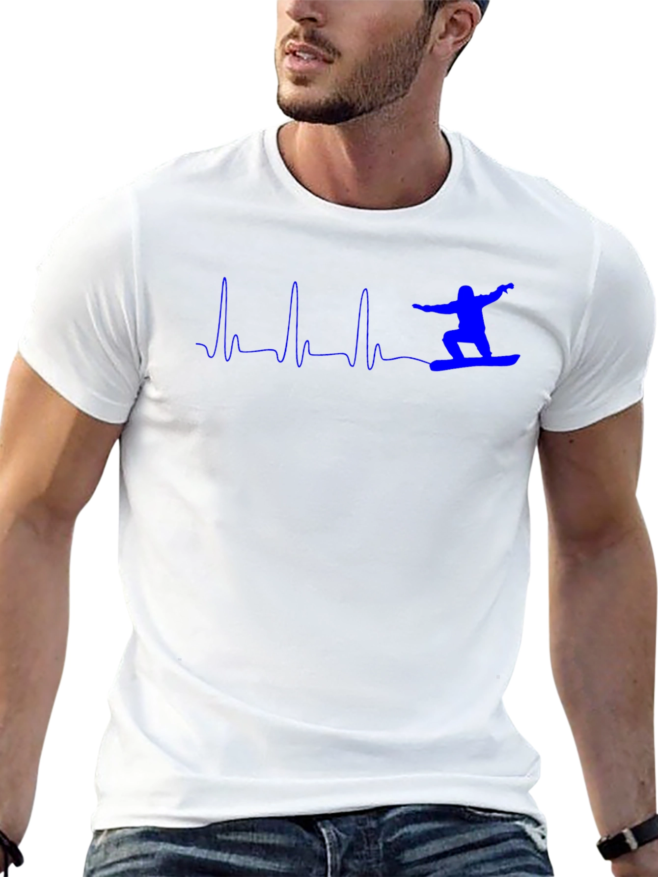 Snowboarding Heartbeat T-Shirt - Black