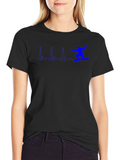 Snowboarding Heartbeat T-Shirt - Black