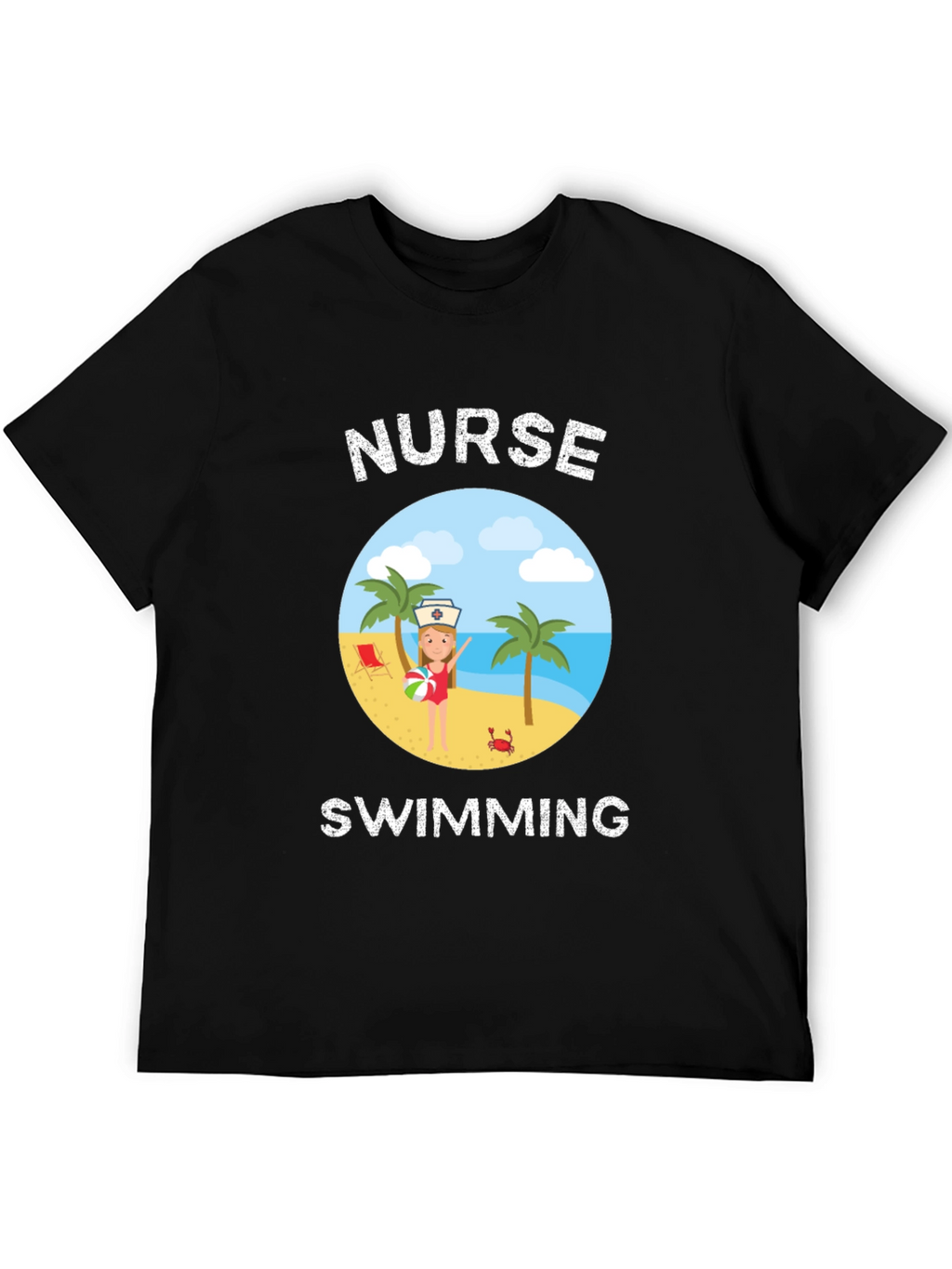 Nurse Swimming Graphic T-Shirt - Summer Vacation Tee