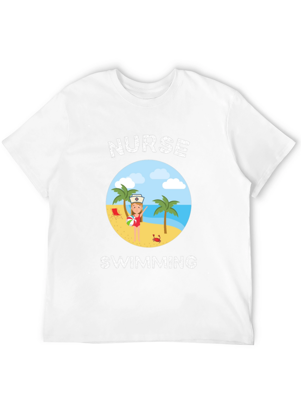 Nurse Swimming Graphic T-Shirt - Summer Vacation Tee