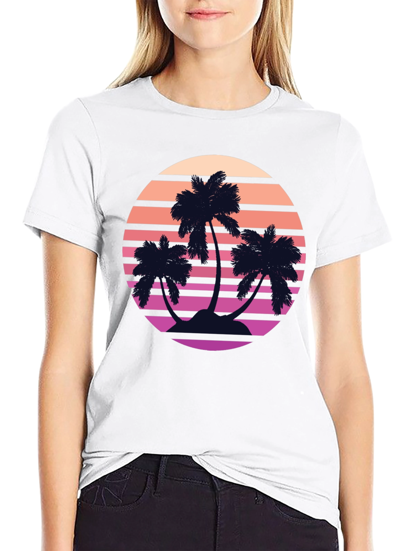 Retro Palm Sunset T-Shirt - Vintage Style Tee