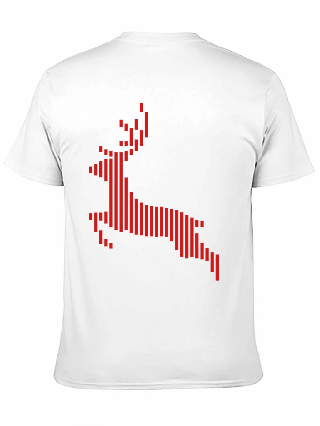 Geometric Reindeer Graphic Tee - Black