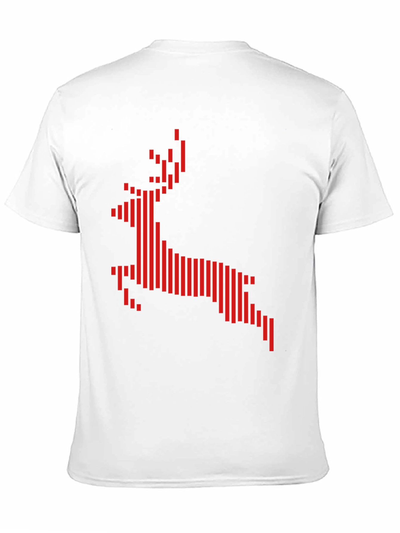 Geometric Reindeer Graphic Tee - Black