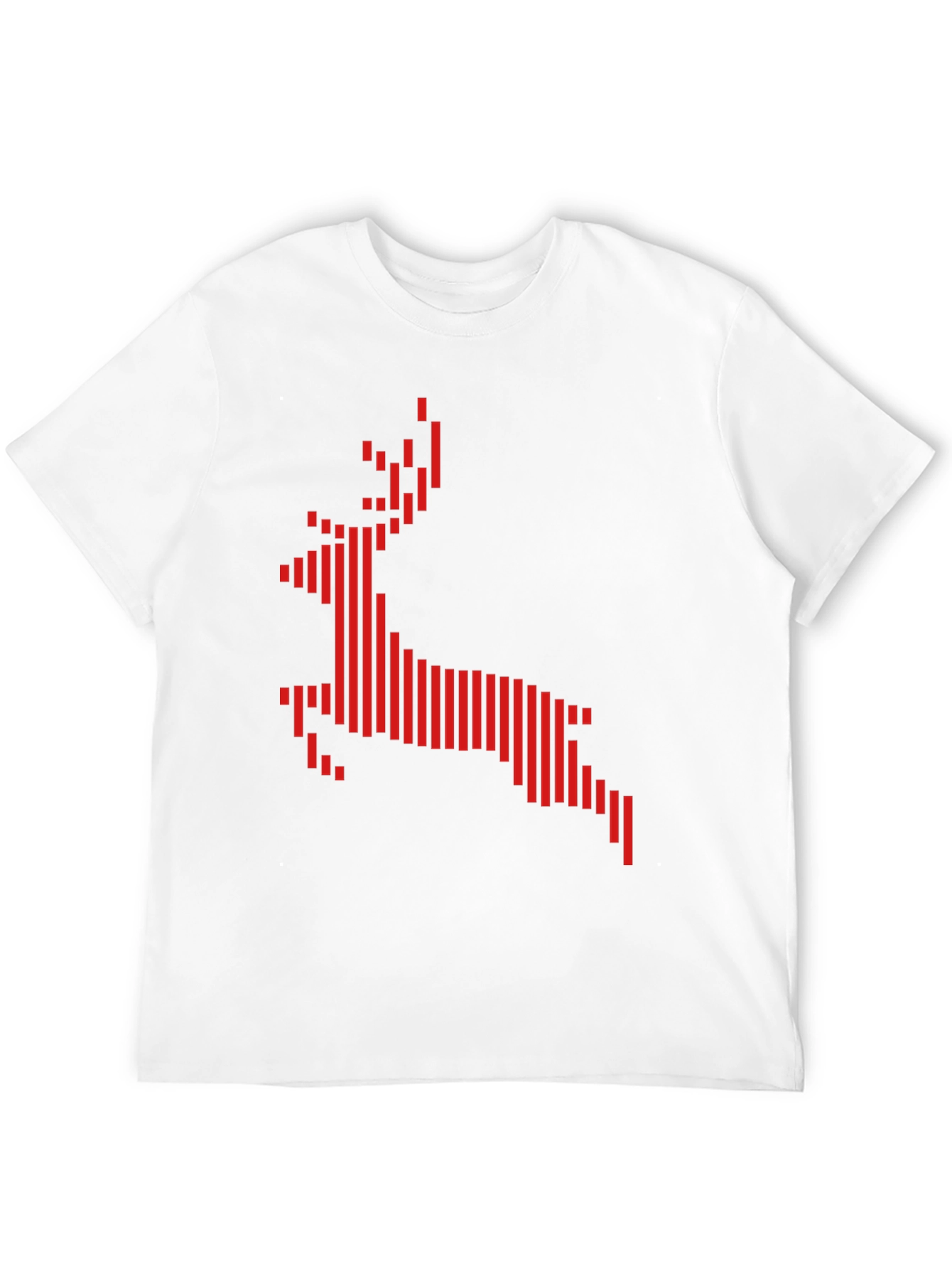 Geometric Reindeer Graphic Tee - Black