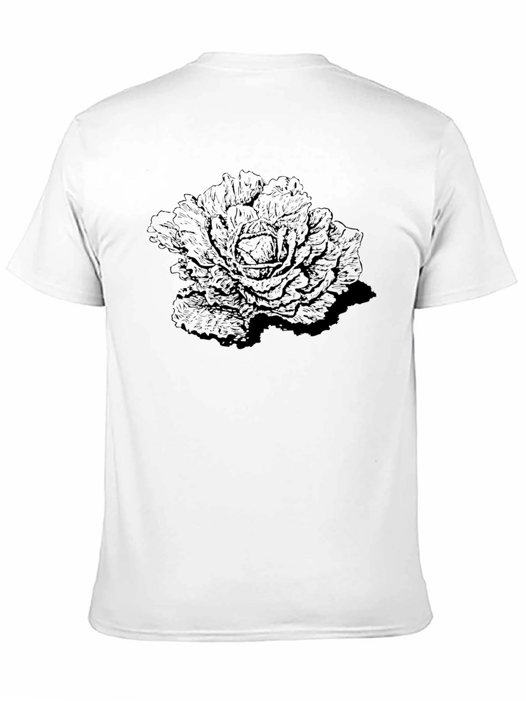 Unique Cabbage Graphic Black T-Shirt