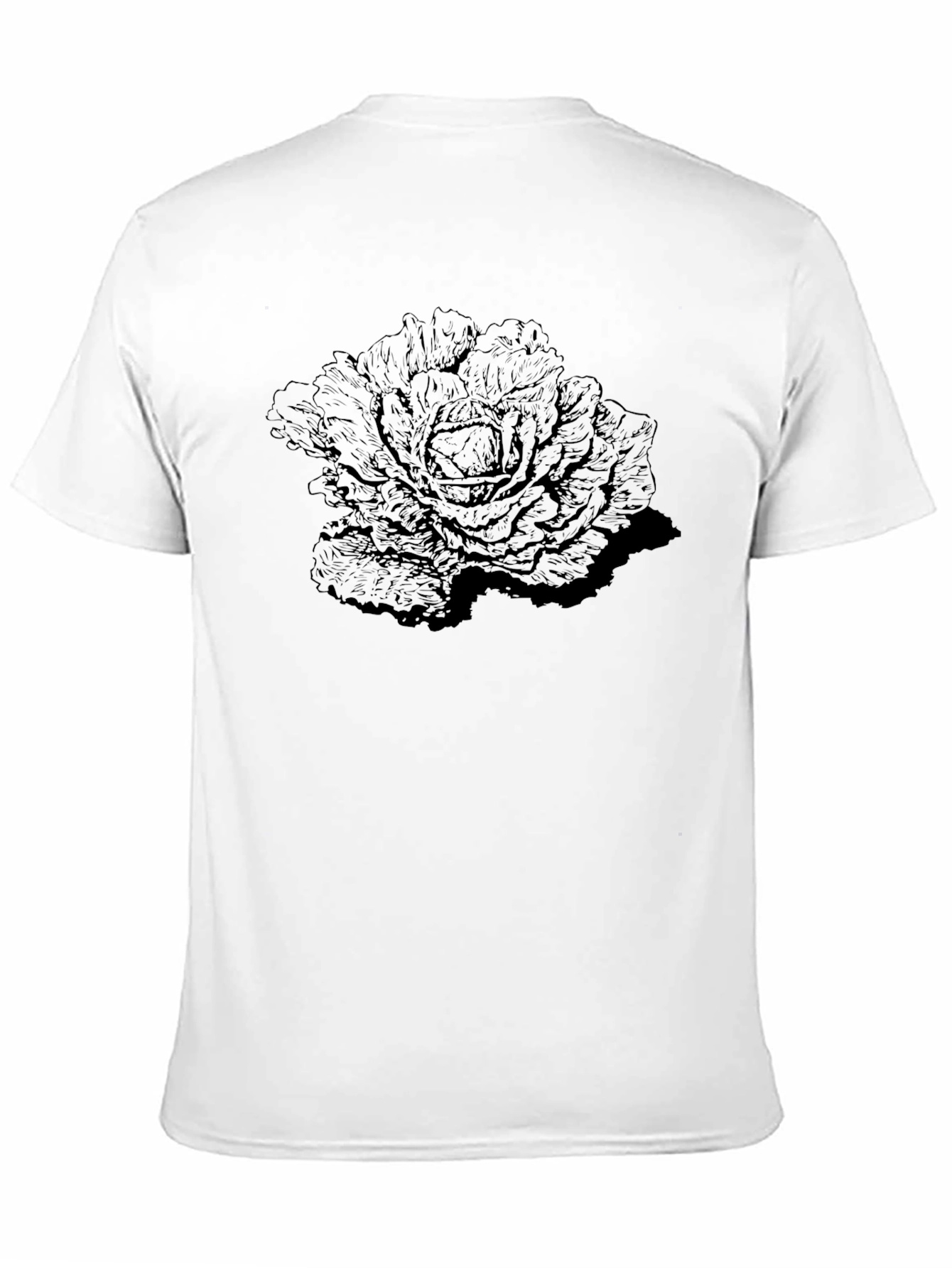 Unique Cabbage Graphic Black T-Shirt