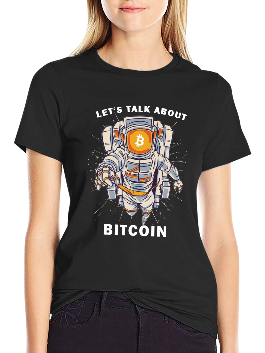 Bitcoin Astronaut Graphic T-Shirt - Crypto Space Tee