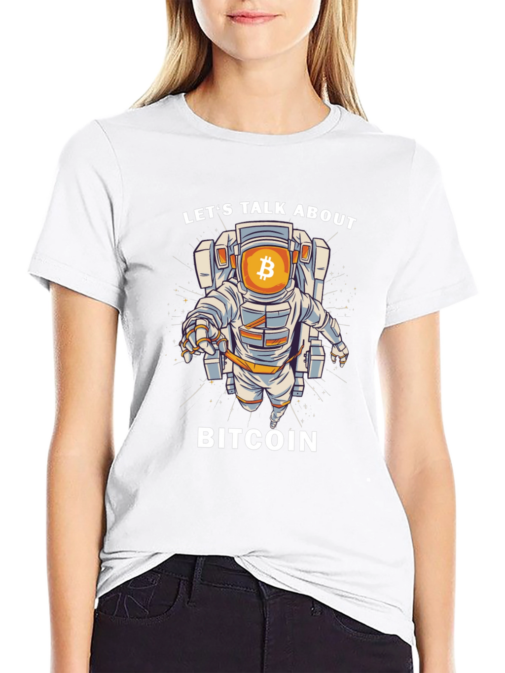 Bitcoin Astronaut Graphic T-Shirt - Crypto Space Tee