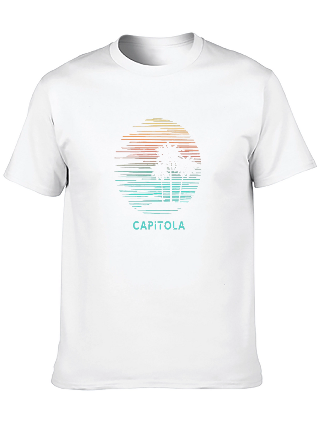 Capitola Palm Tree Sunset Black Graphic Tee