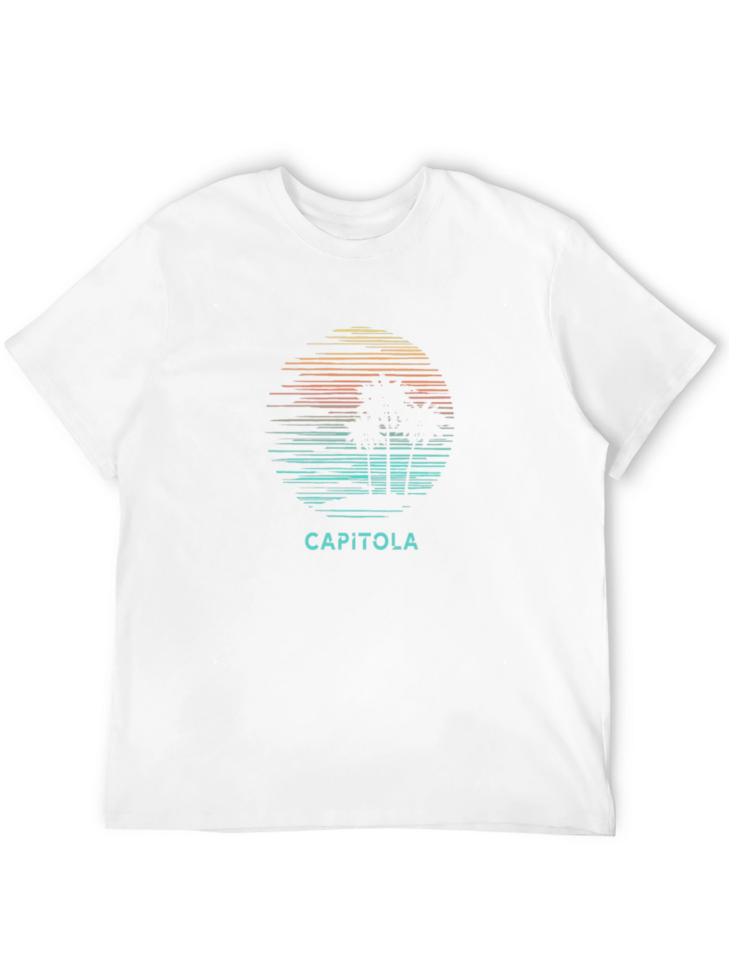 Capitola Palm Tree Sunset Black Graphic Tee