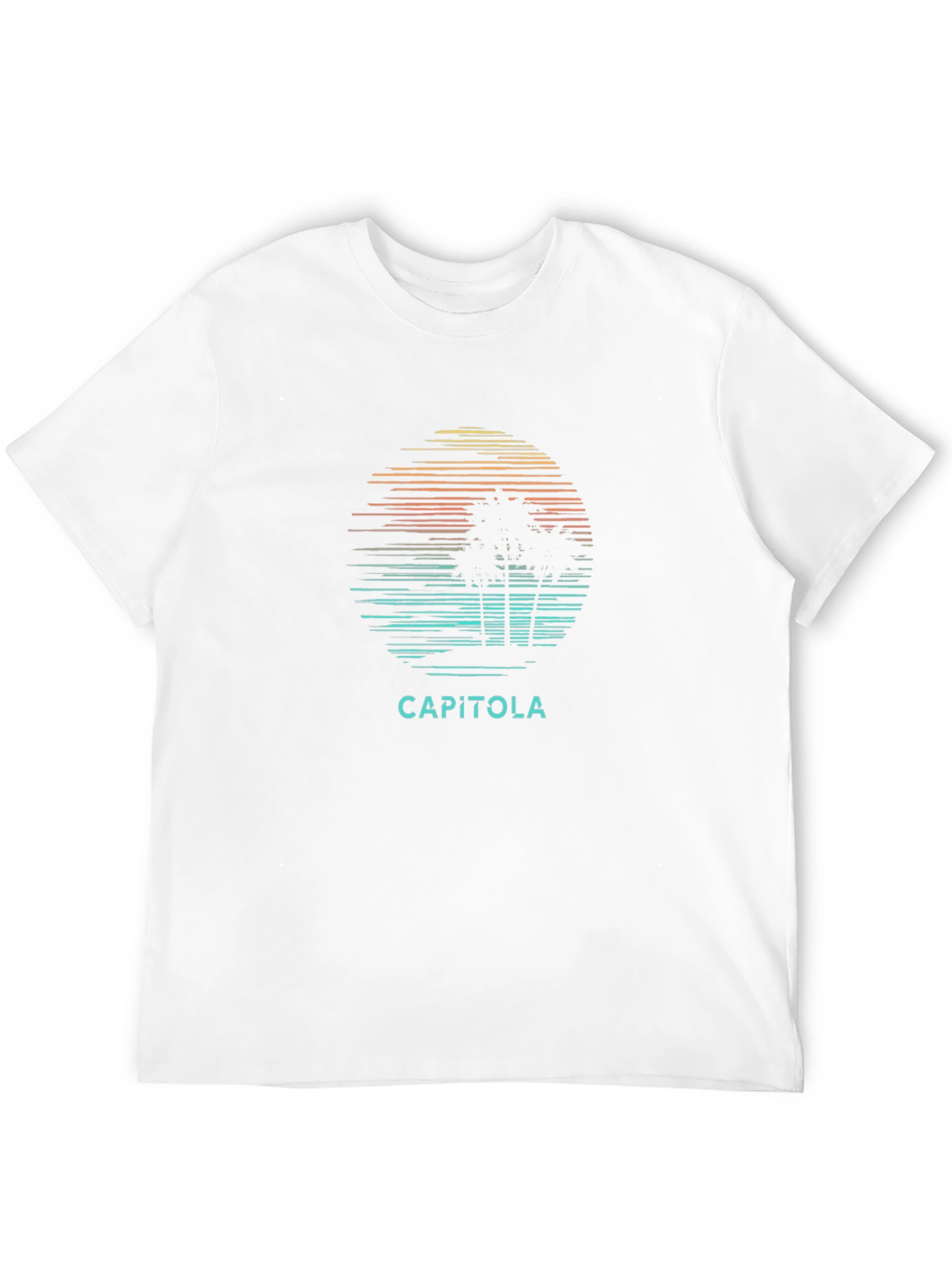 Capitola Palm Tree Sunset Black Graphic Tee
