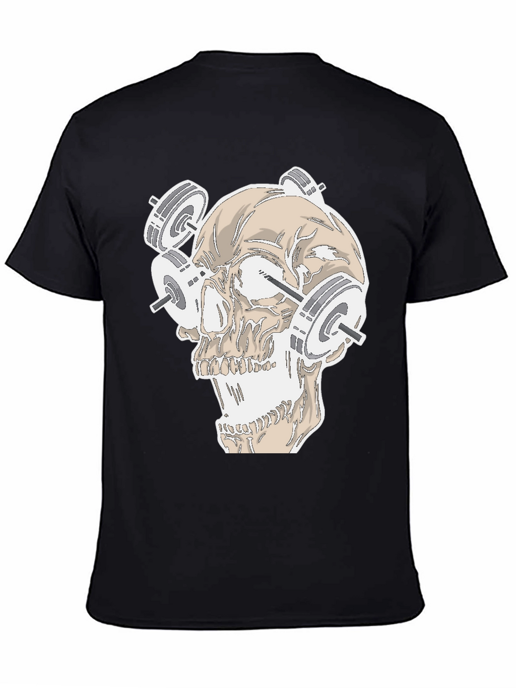 Weightlifting Skull Graphic Tee - Black