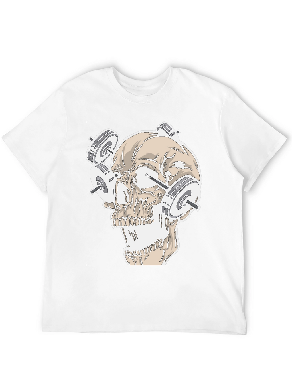Weightlifting Skull Graphic Tee - Black