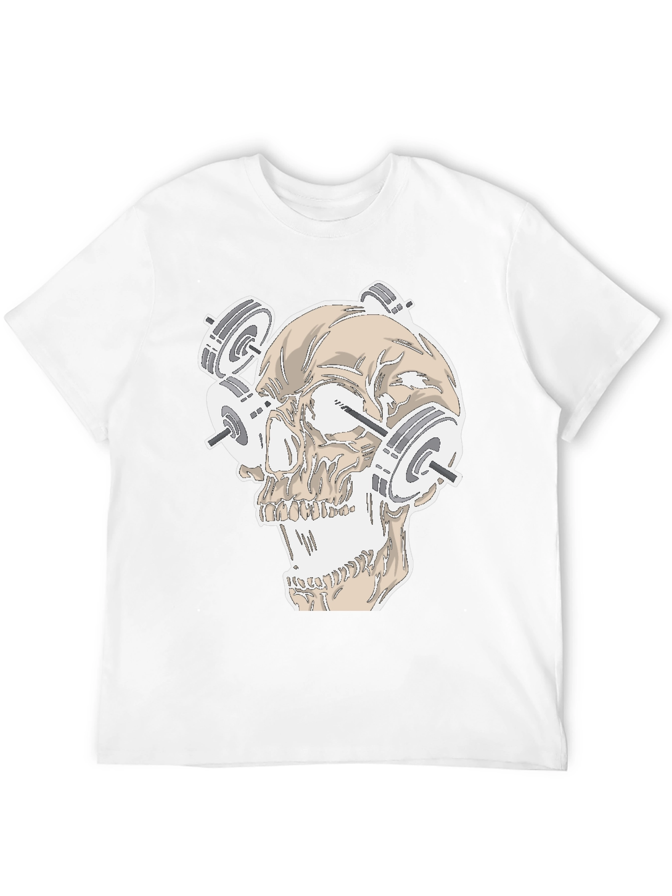 Weightlifting Skull Graphic Tee - Black