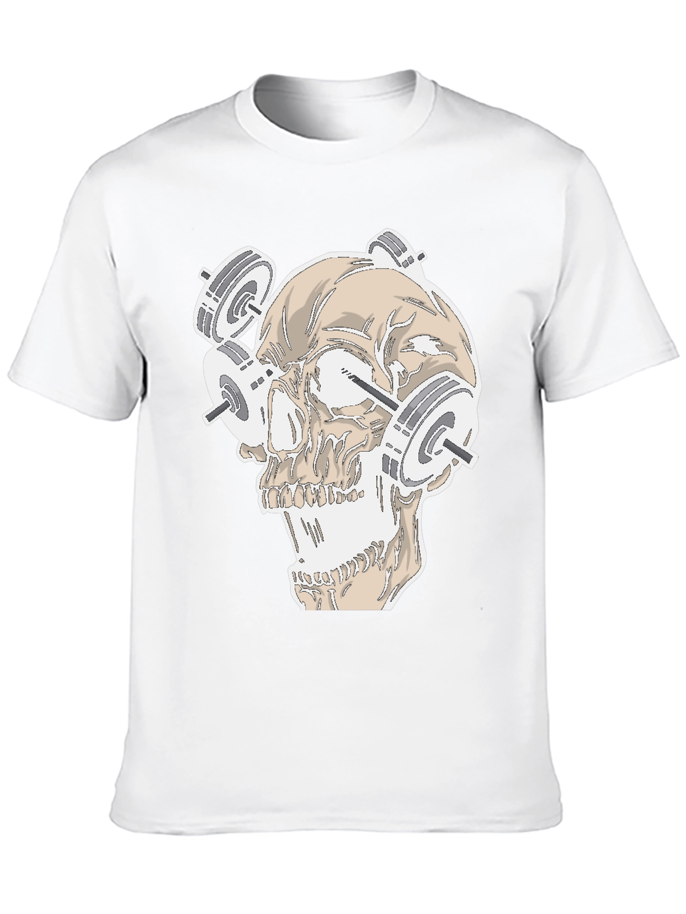 Weightlifting Skull Graphic Tee - Black