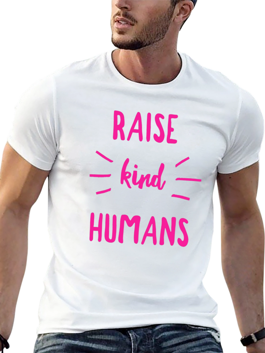 Raise Kind Humans T-Shirt - Black Crew Neck Tee