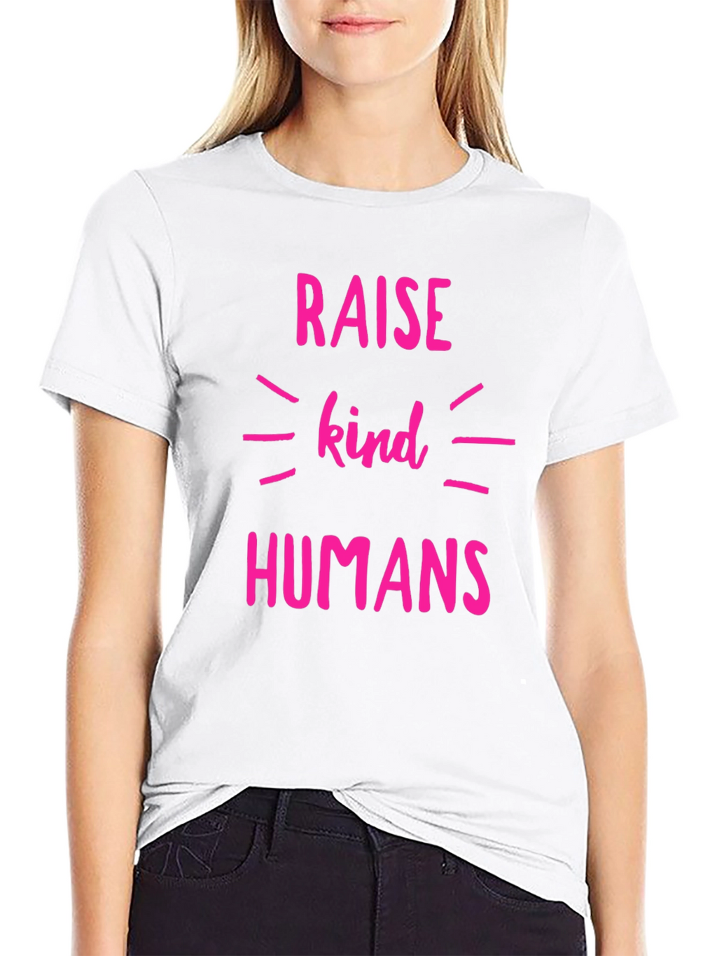 Raise Kind Humans T-Shirt - Black Crew Neck Tee