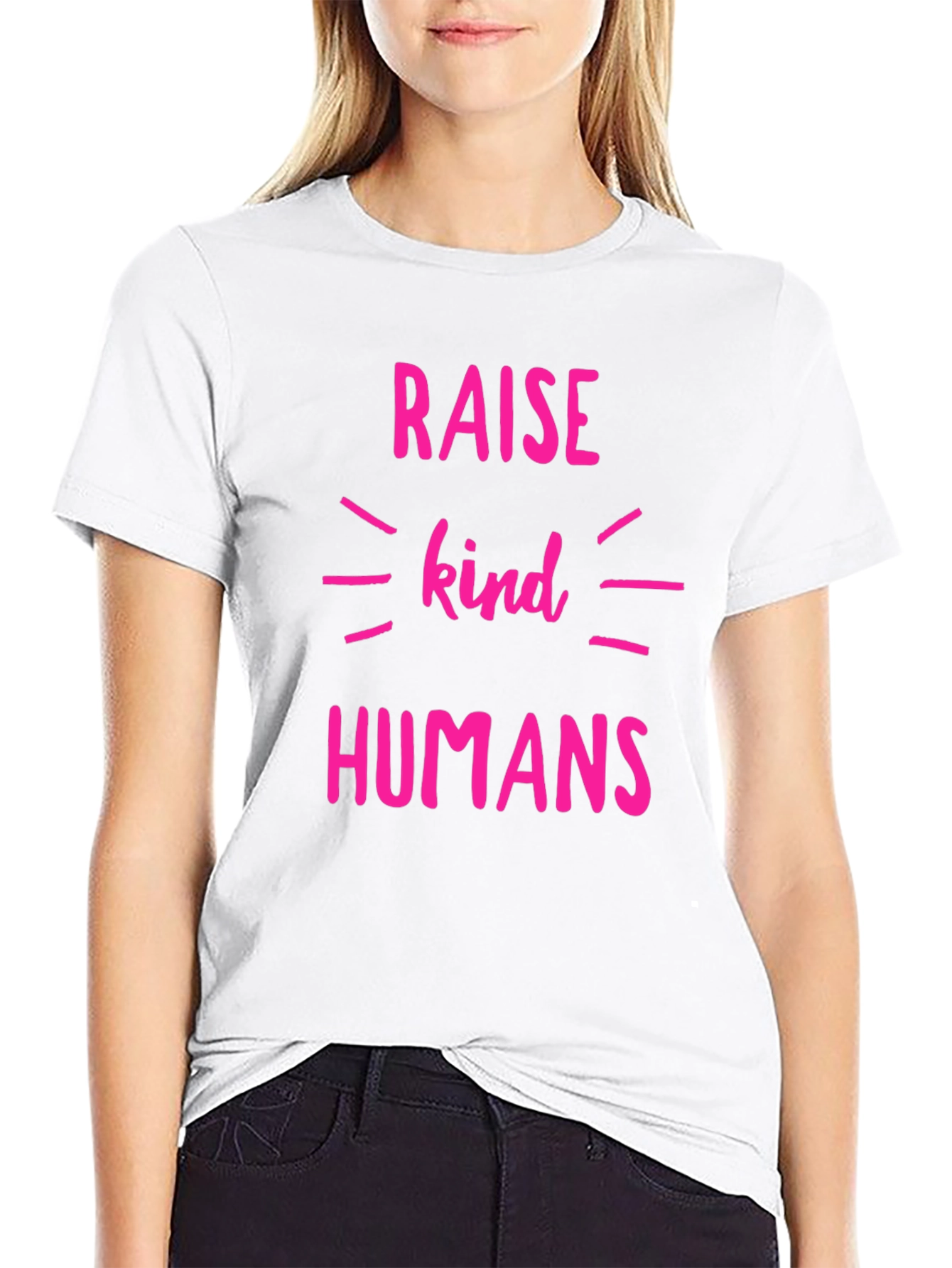 Raise Kind Humans T-Shirt - Black Crew Neck Tee
