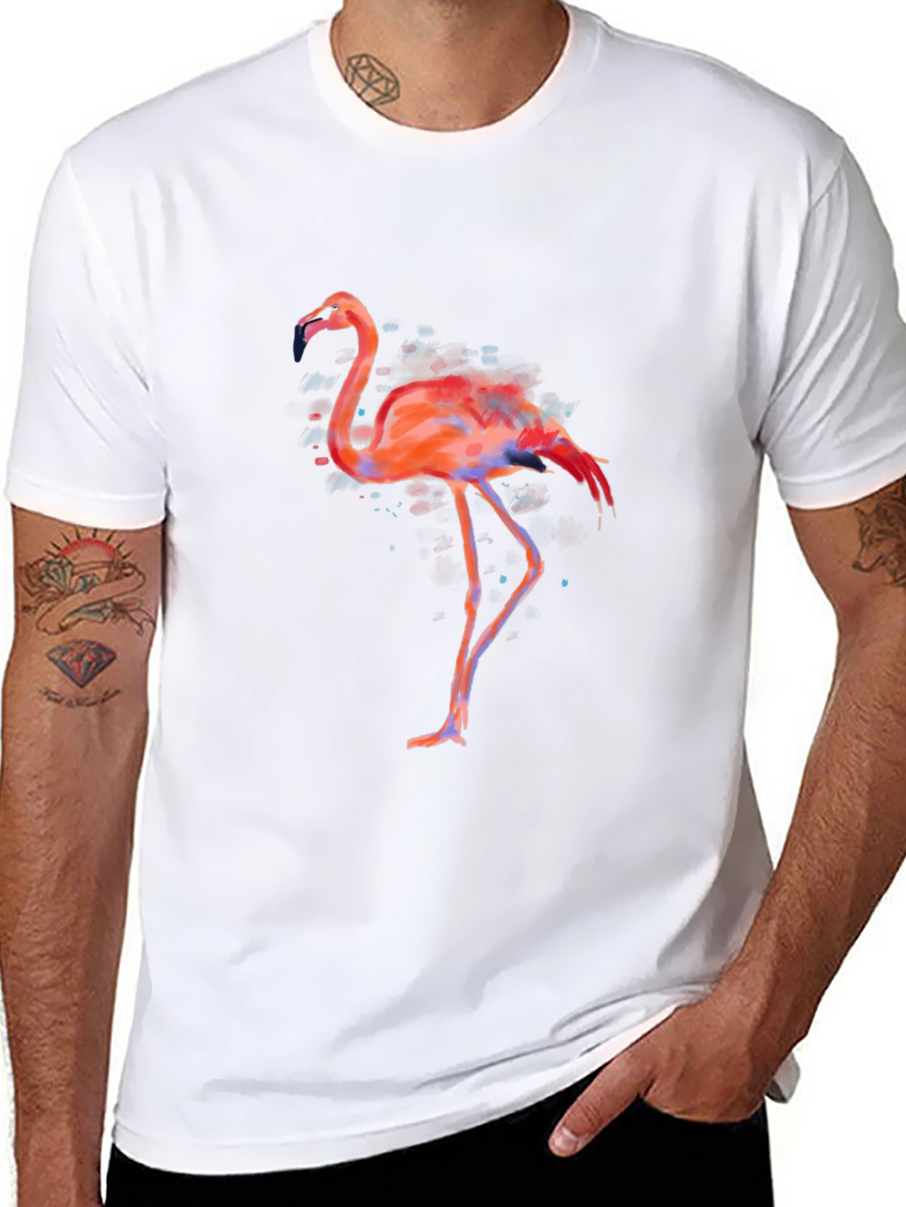 Flamingo Graphic Tee - Mens Black T-Shirt