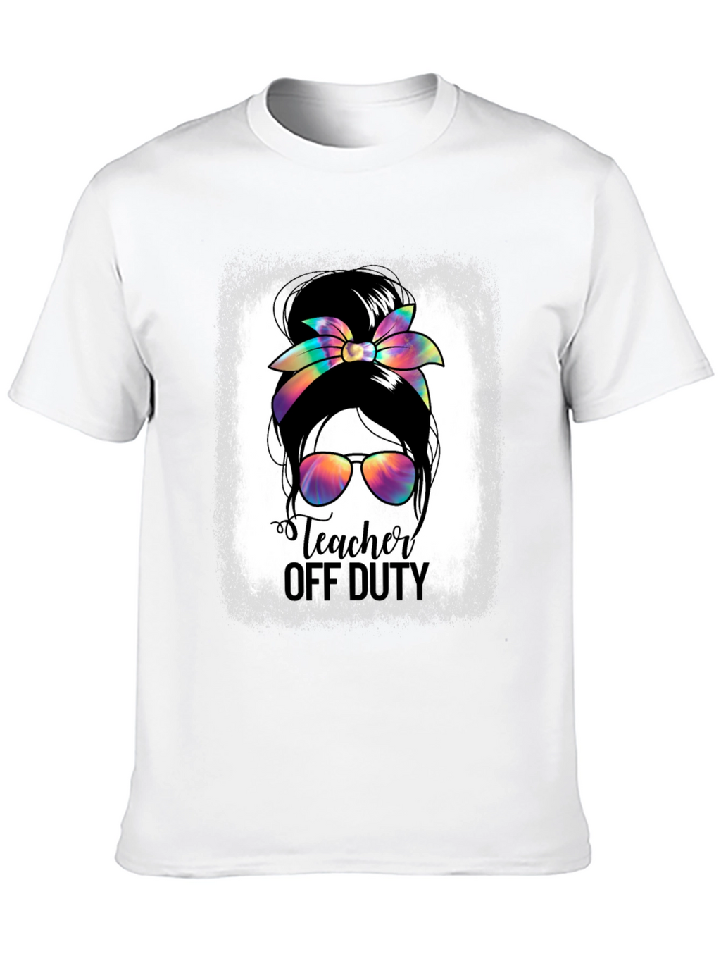 Teacher Off Duty Messy Bun T-Shirt