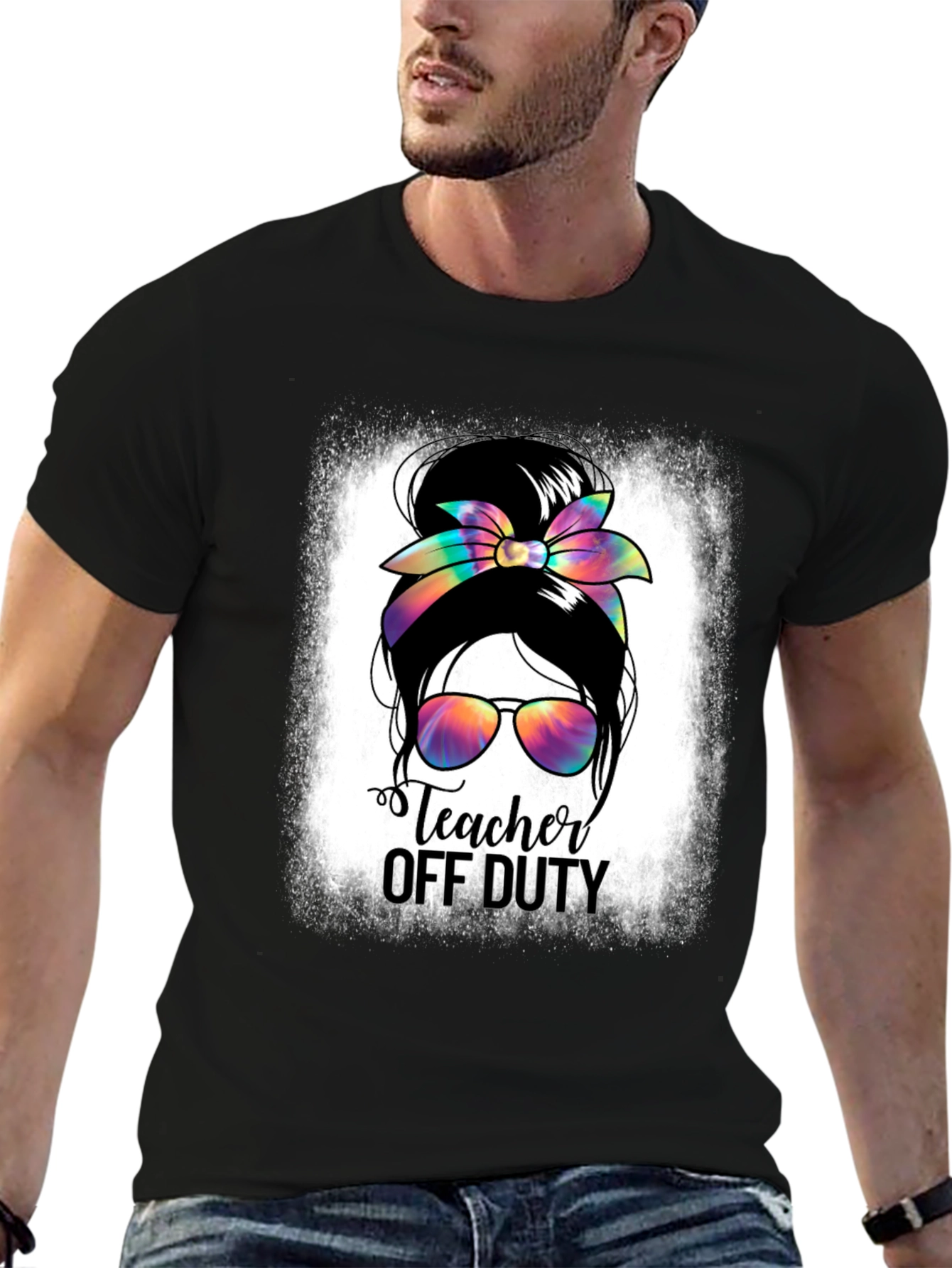 Teacher Off Duty Messy Bun T-Shirt