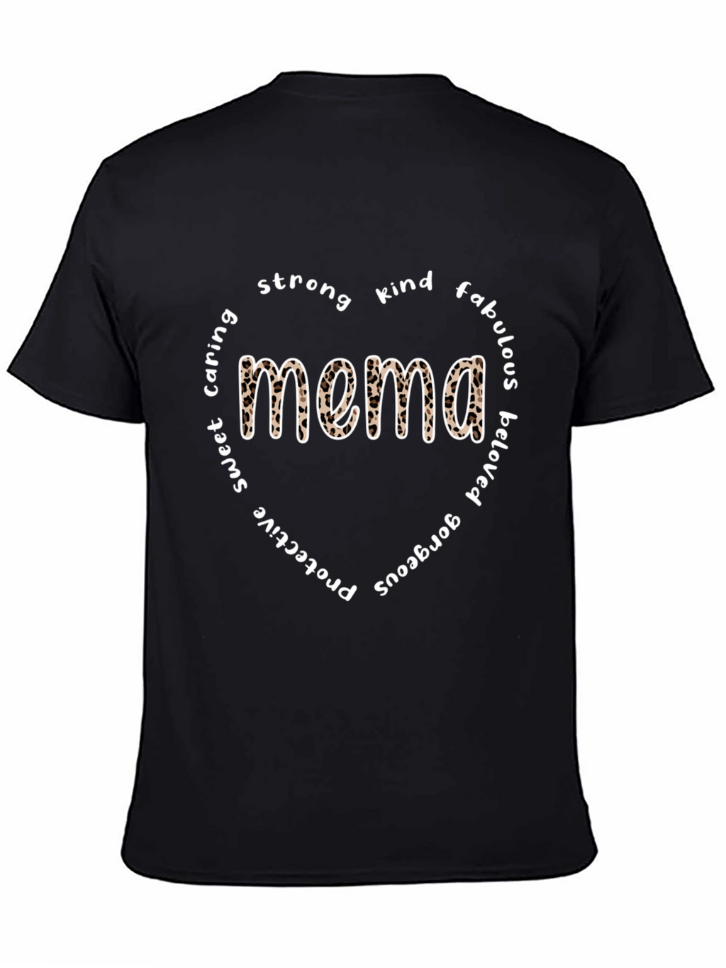Mema Leopard Print Heart T-Shirt