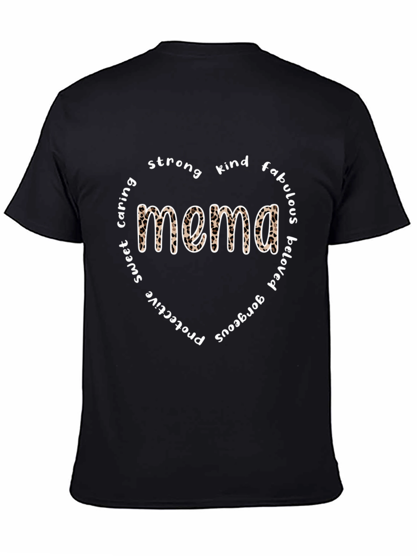 Mema Leopard Print Heart T-Shirt