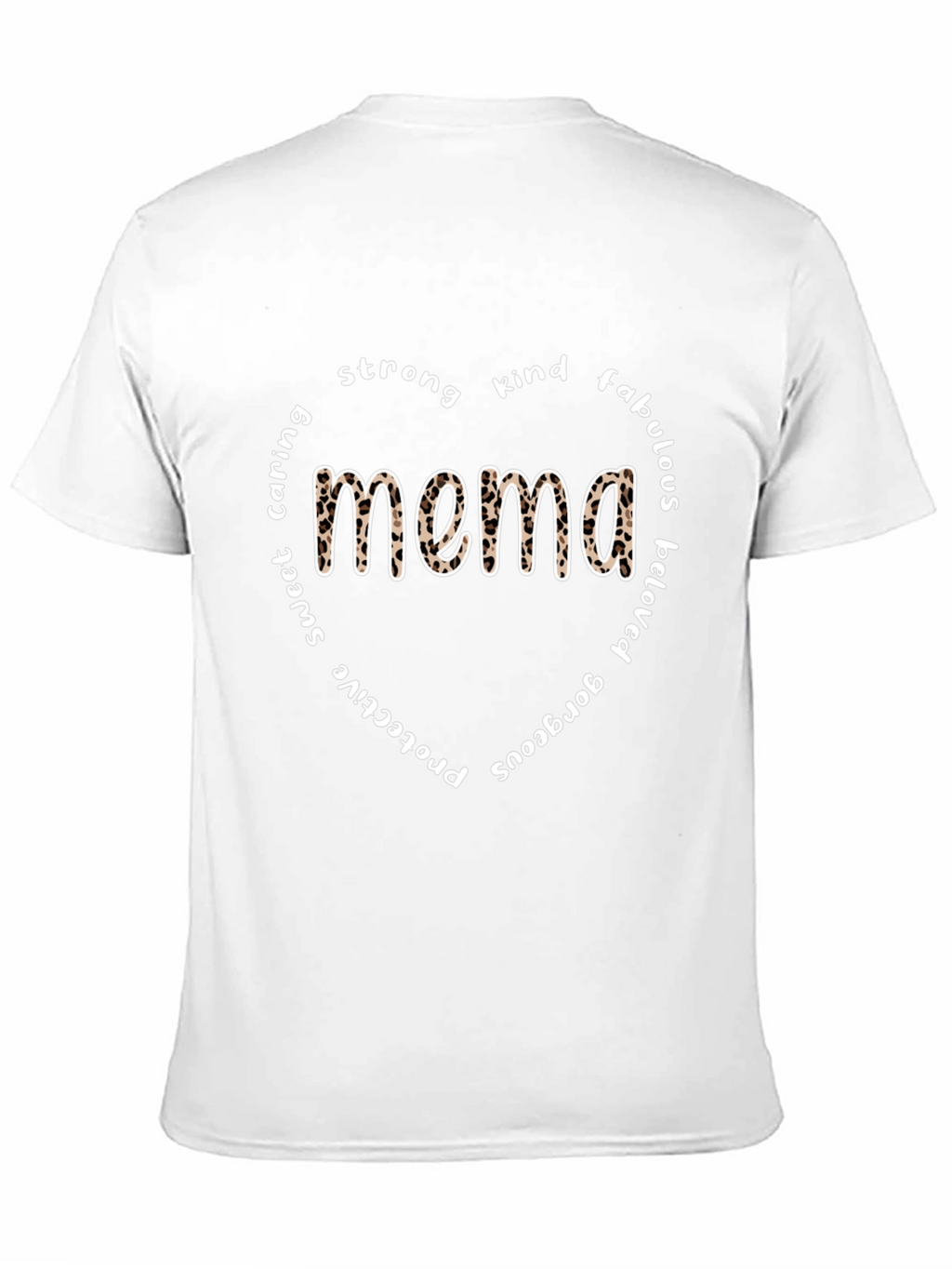 Mema Leopard Print Heart T-Shirt