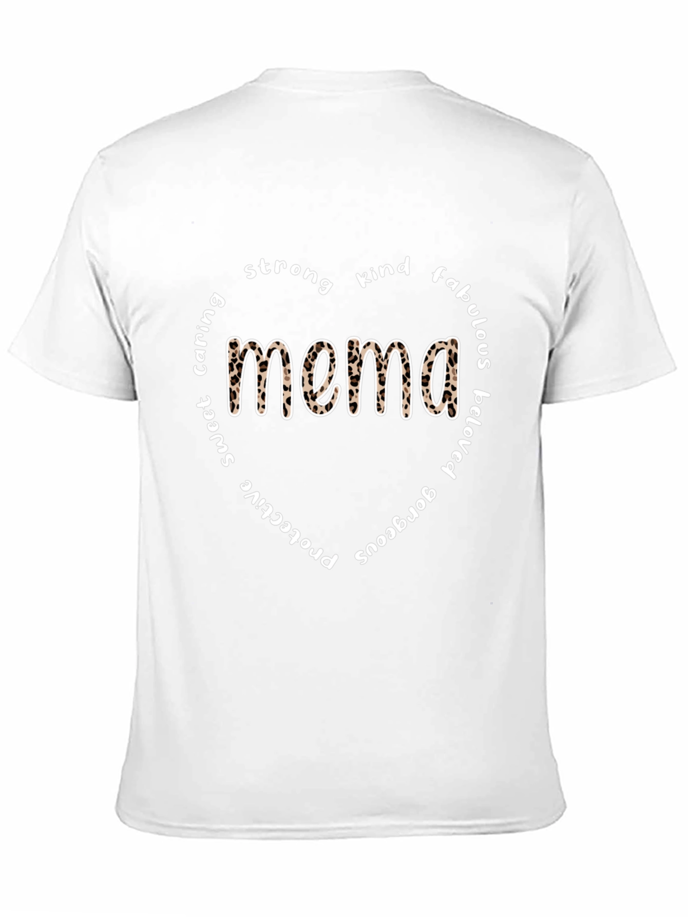 Mema Leopard Print Heart T-Shirt