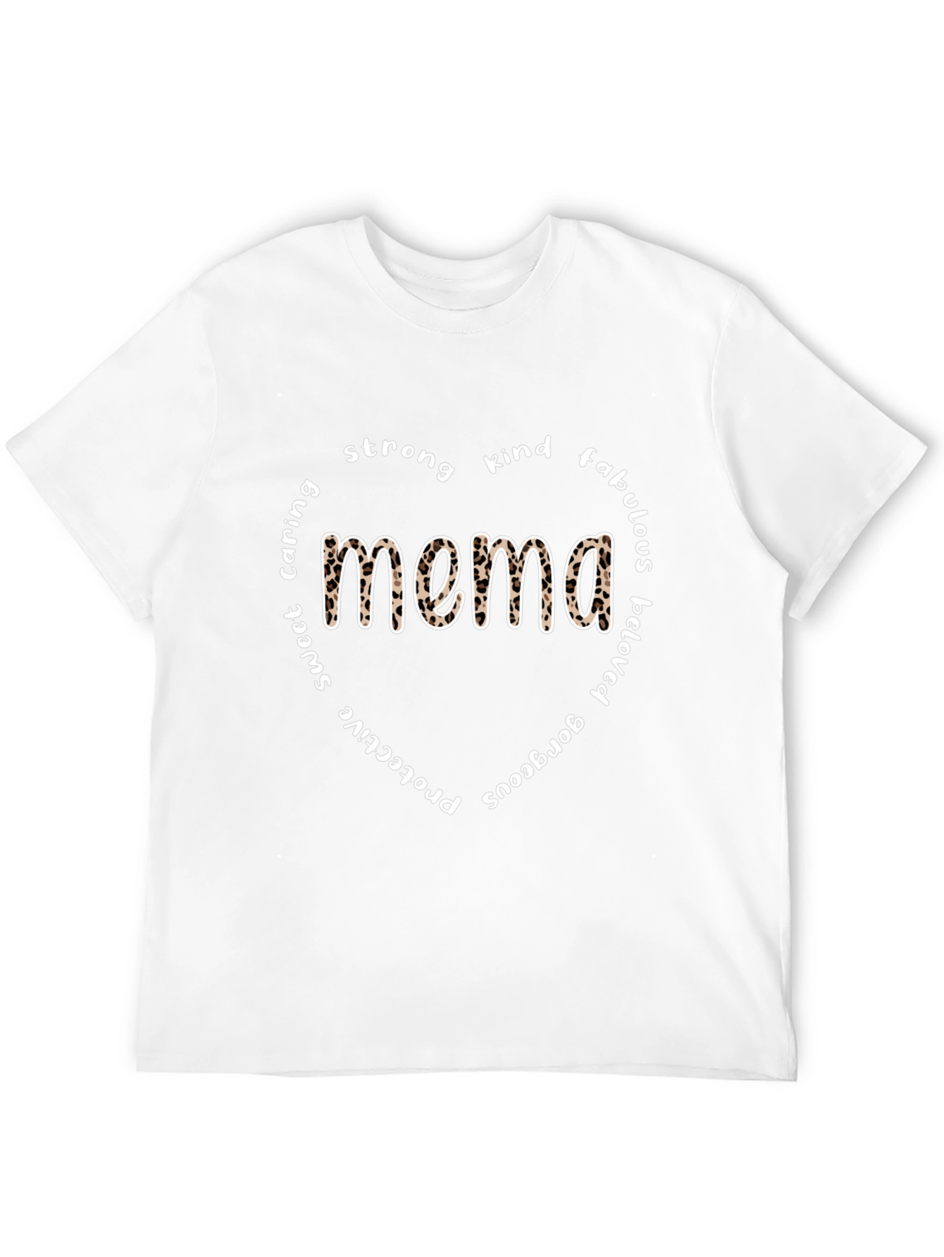Mema Leopard Print Heart T-Shirt
