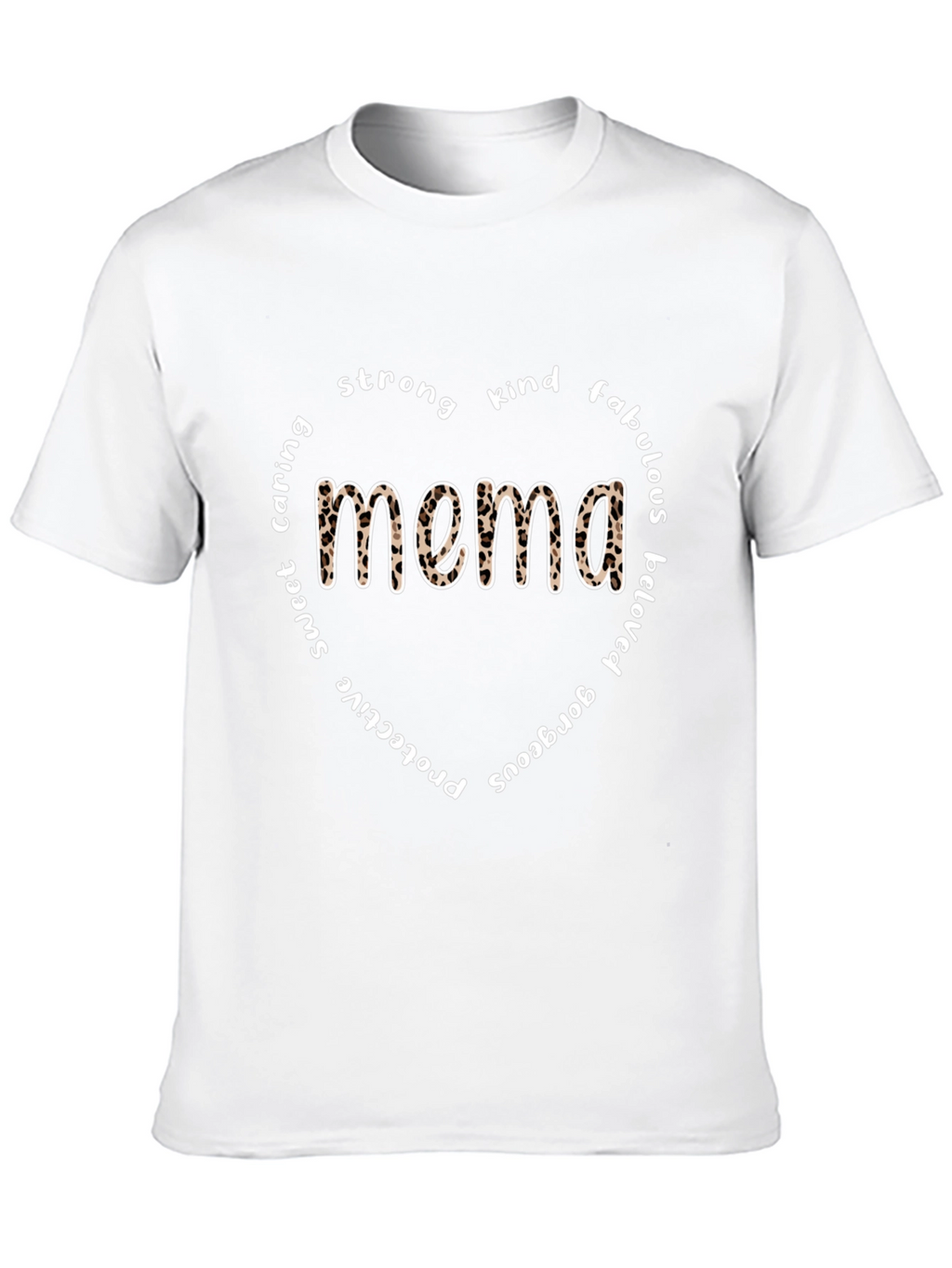 Mema Leopard Print Heart T-Shirt