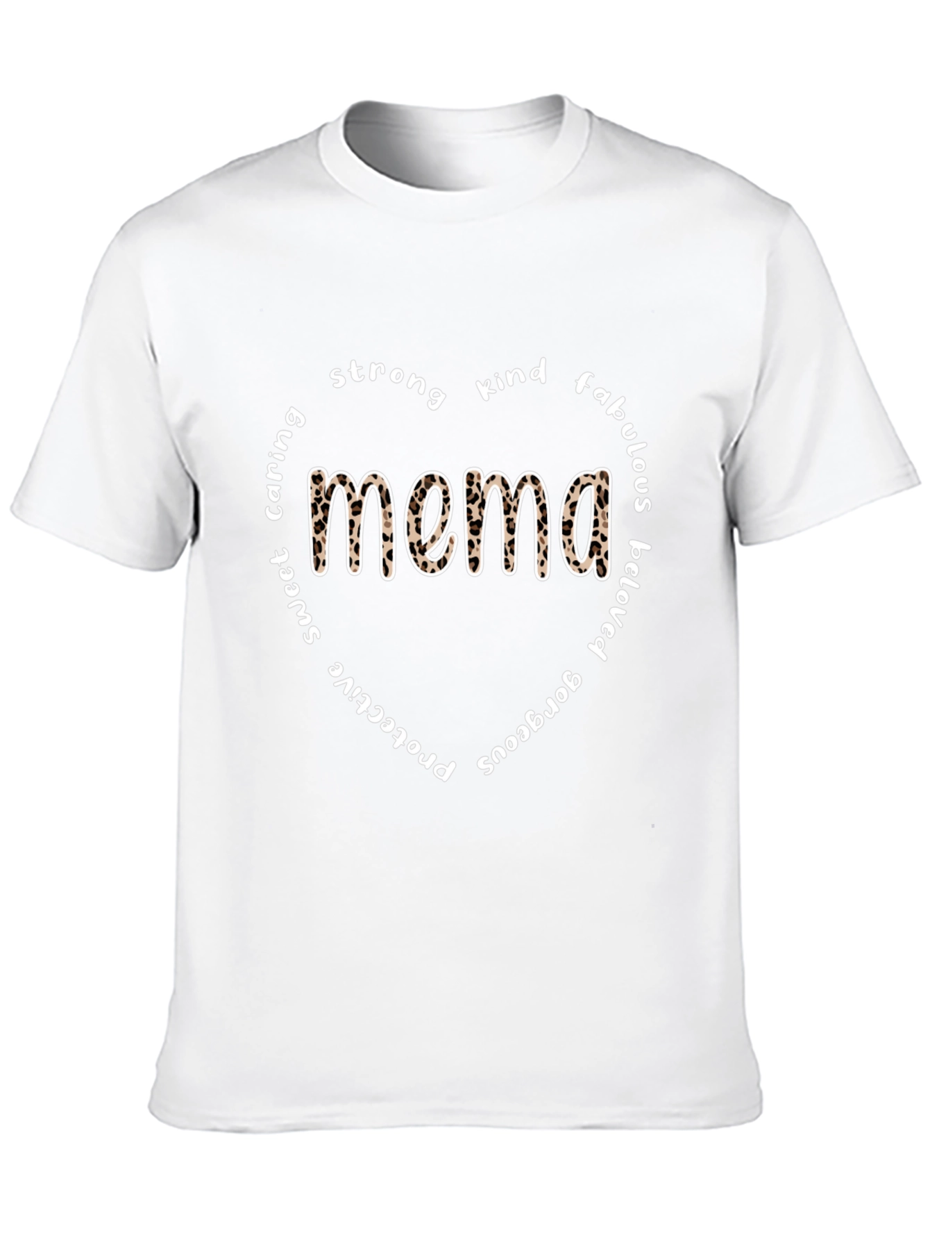Mema Leopard Print Heart T-Shirt