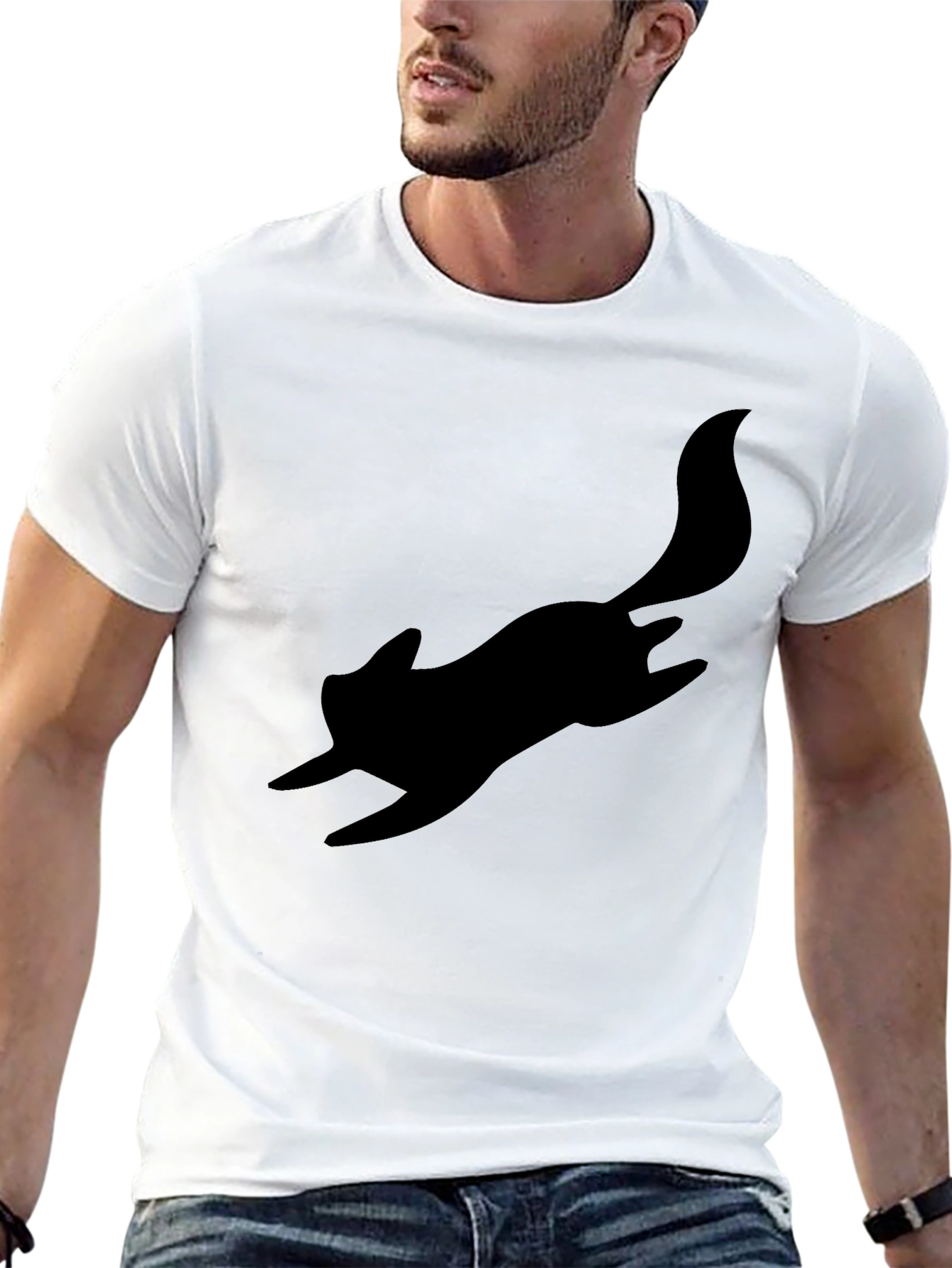 Black Squirrel Silhouette Tee - Casual Cool