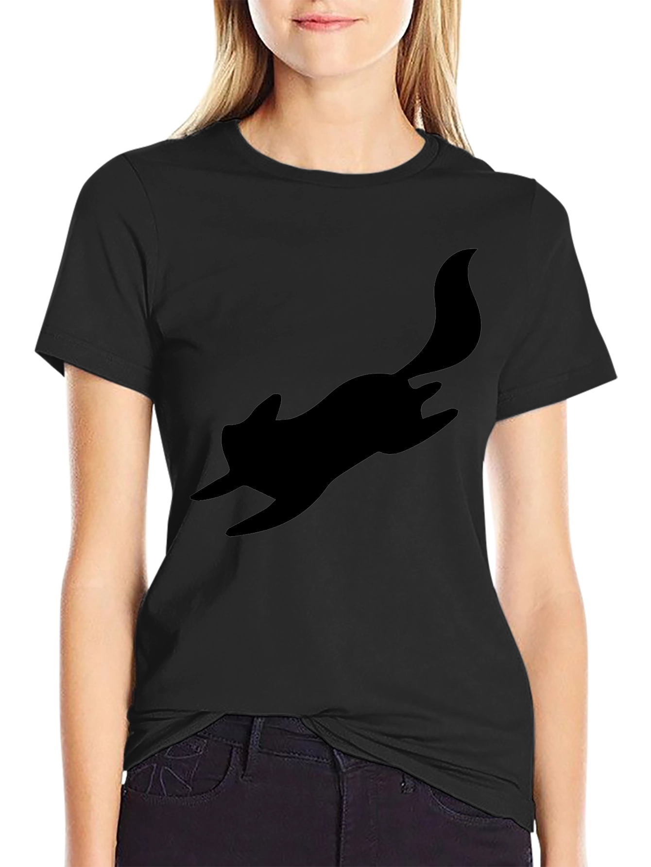 Black Squirrel Silhouette Tee - Casual Cool