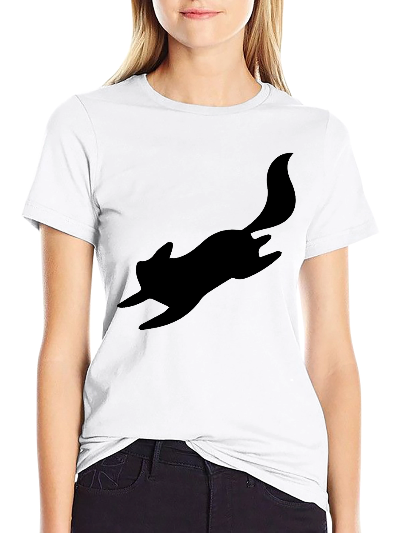 Black Squirrel Silhouette Tee - Casual Cool