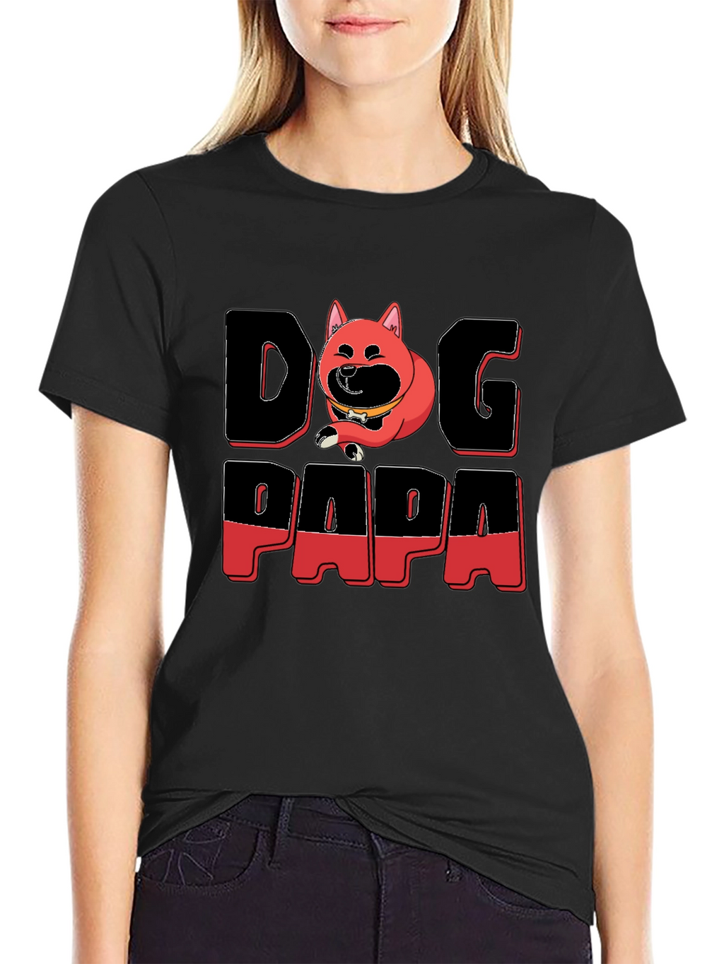 Dog Papa Graphic T-Shirt - Mens Black Tee