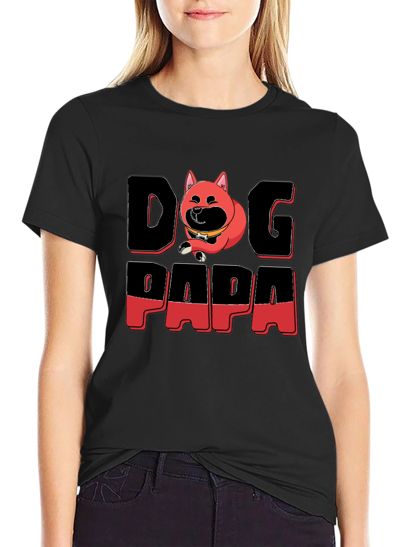 Dog Papa Graphic T-Shirt - Mens Black Tee