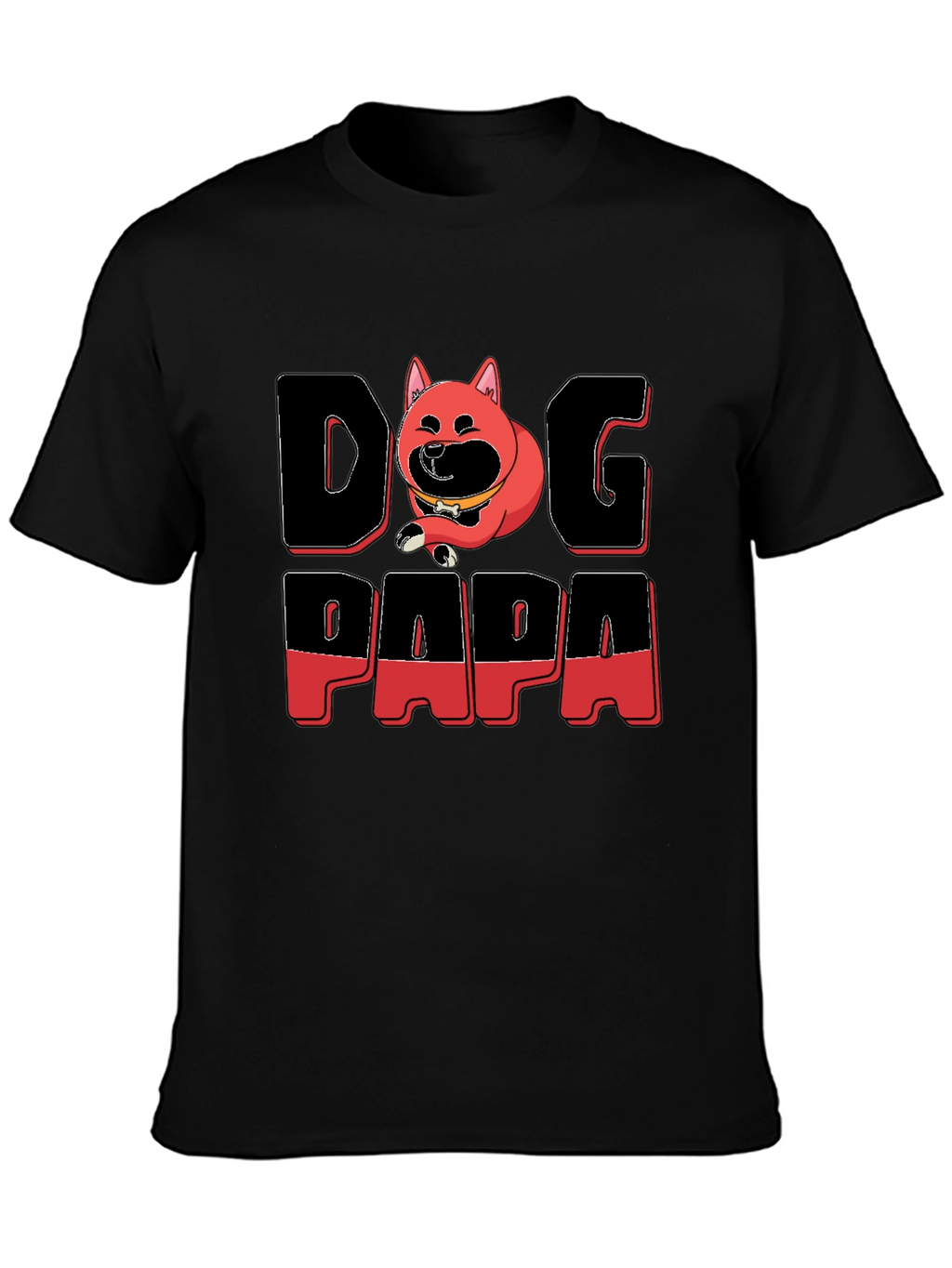 Dog Papa Graphic T-Shirt - Mens Black Tee