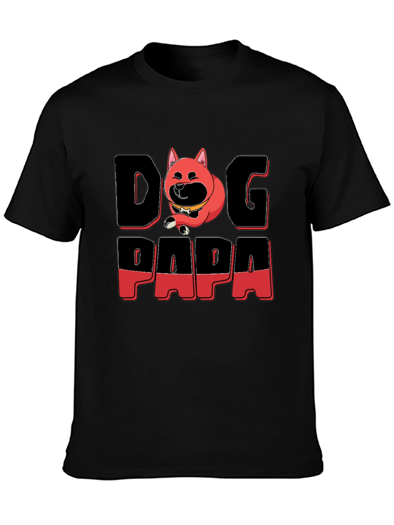 Dog Papa Graphic T-Shirt - Mens Black Tee