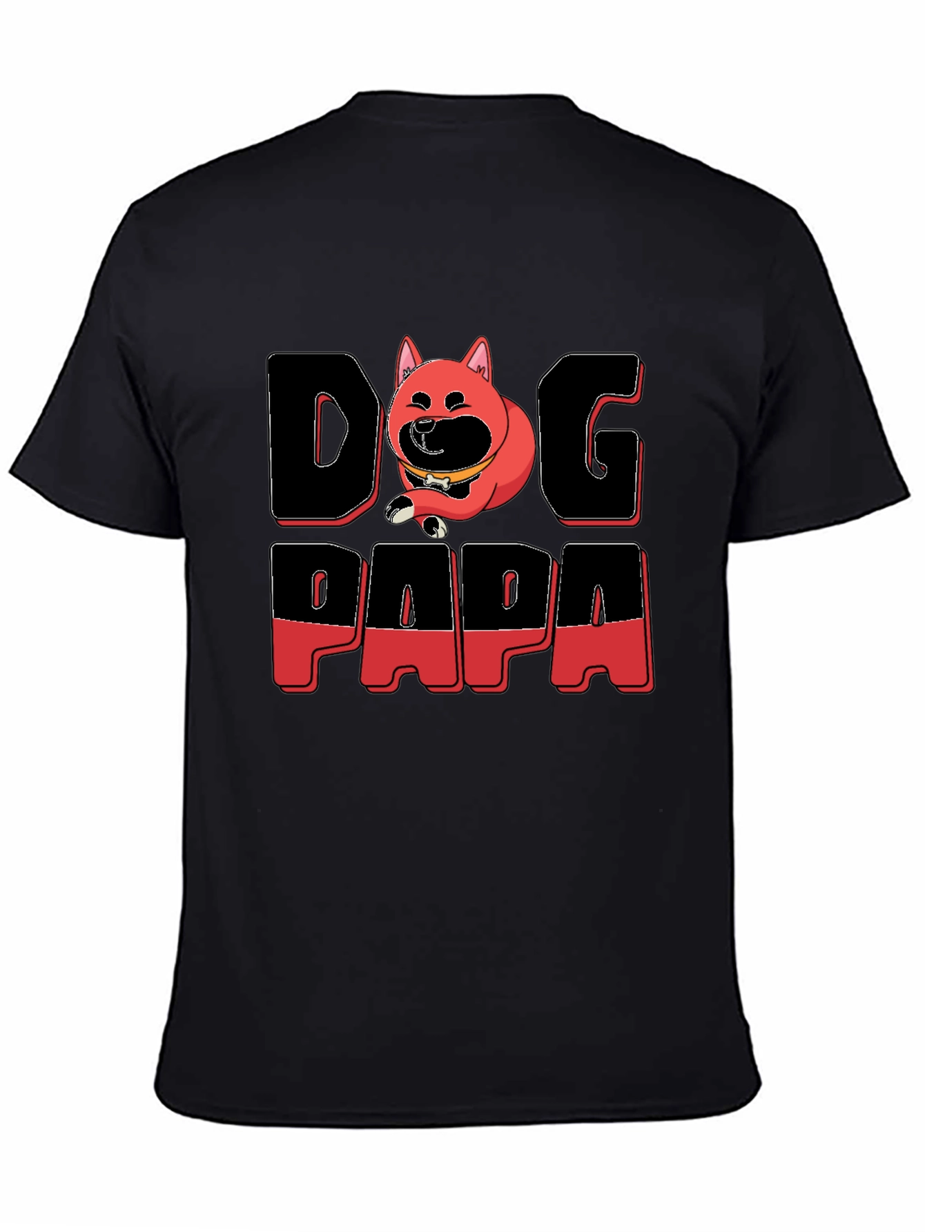 Dog Papa Graphic T-Shirt - Mens Black Tee