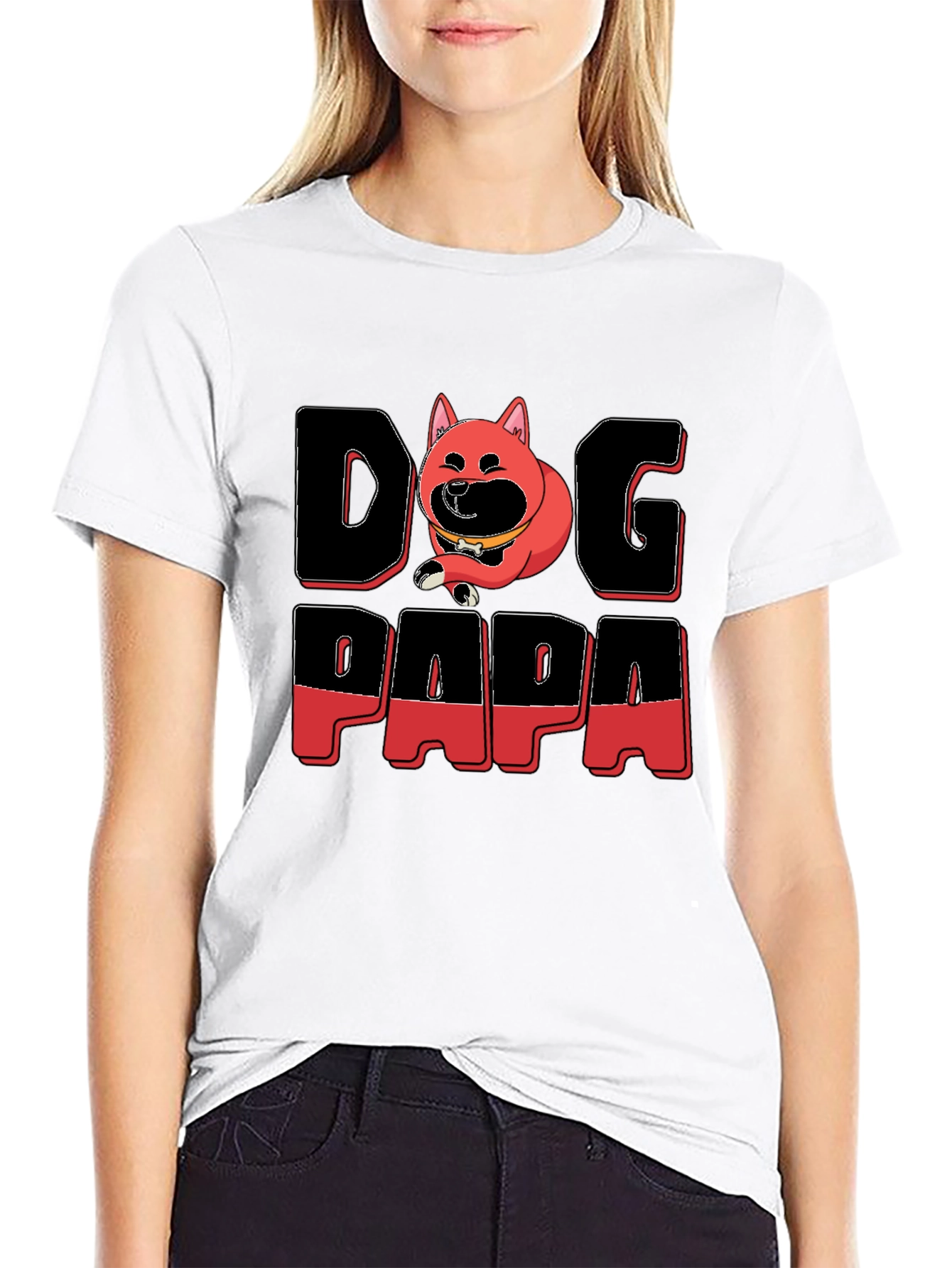 Dog Papa Graphic T-Shirt - Mens Black Tee