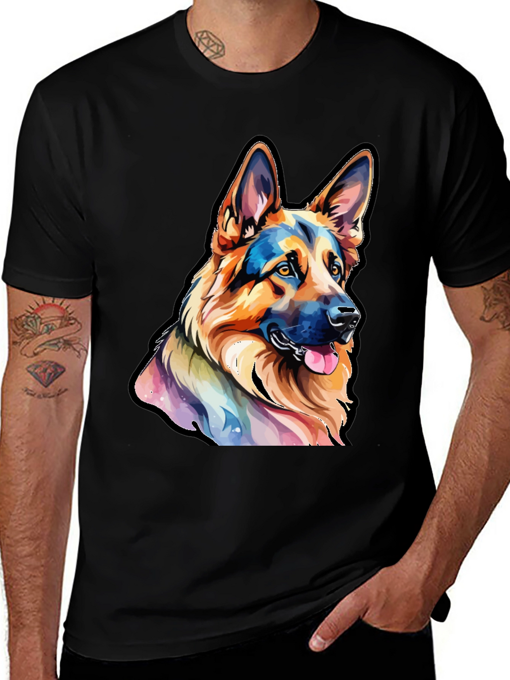 German Shepherd Dog Art T-Shirt