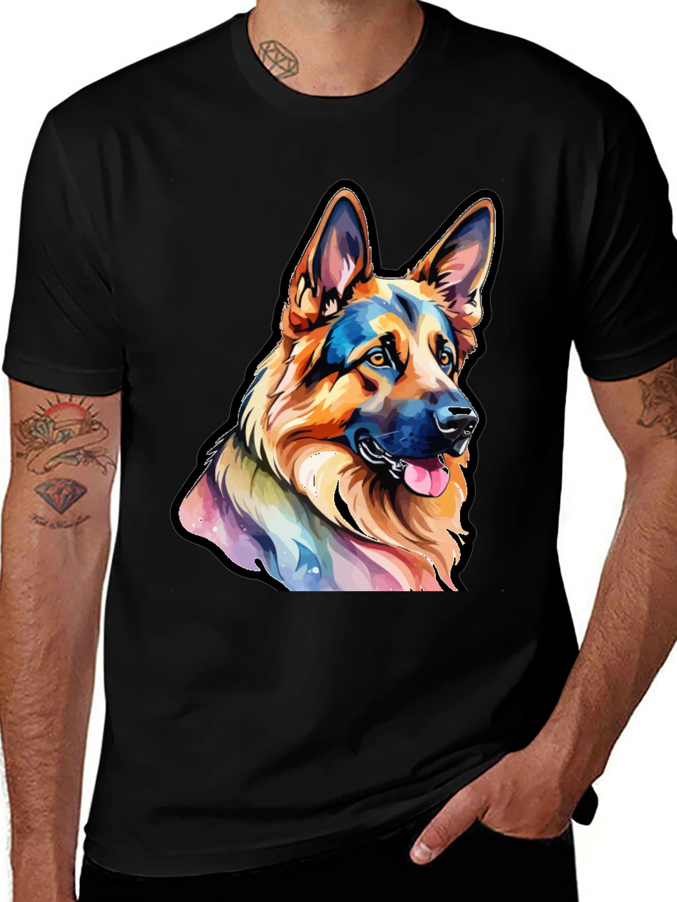German Shepherd Dog Art T-Shirt