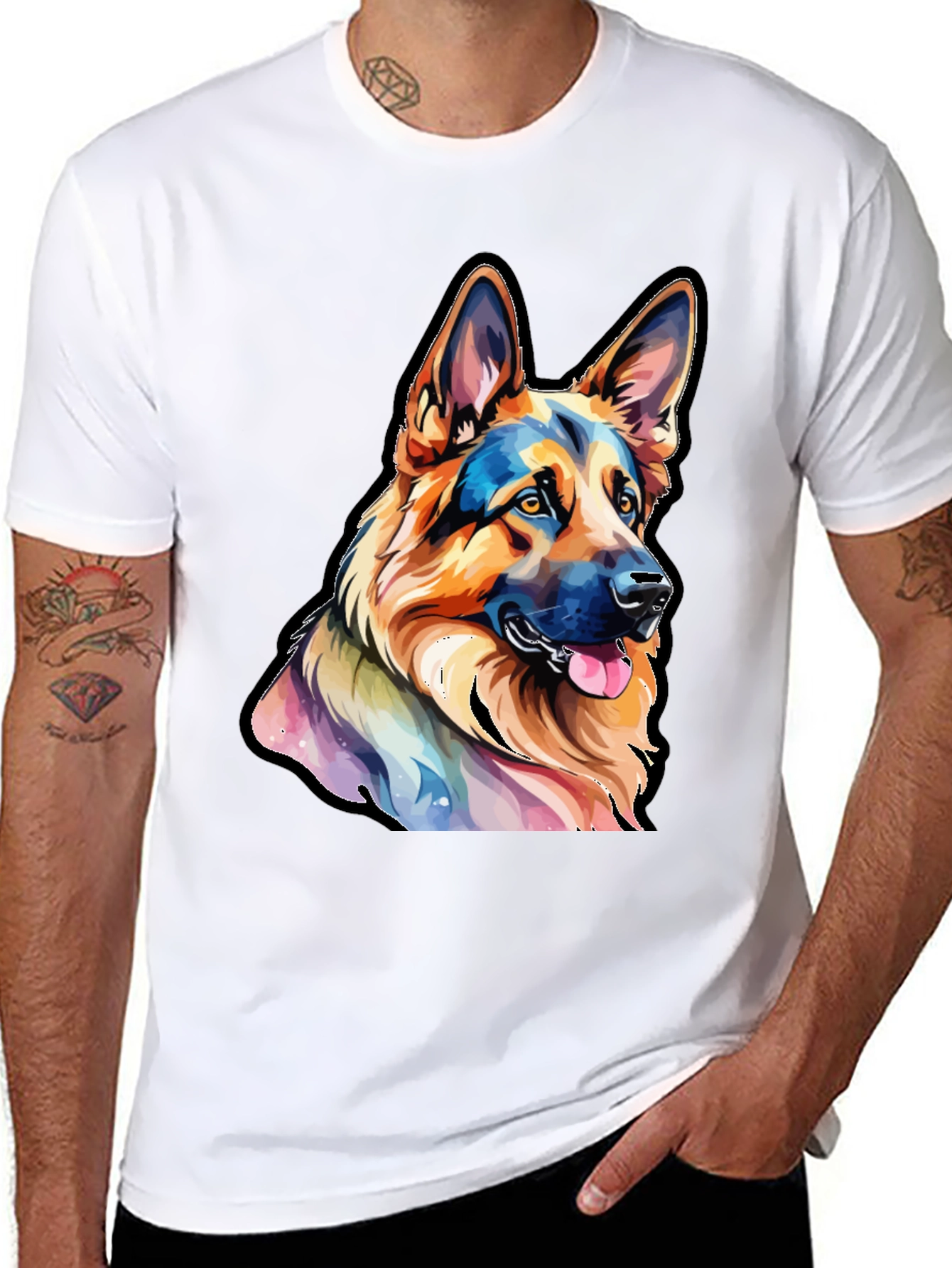 German Shepherd Dog Art T-Shirt