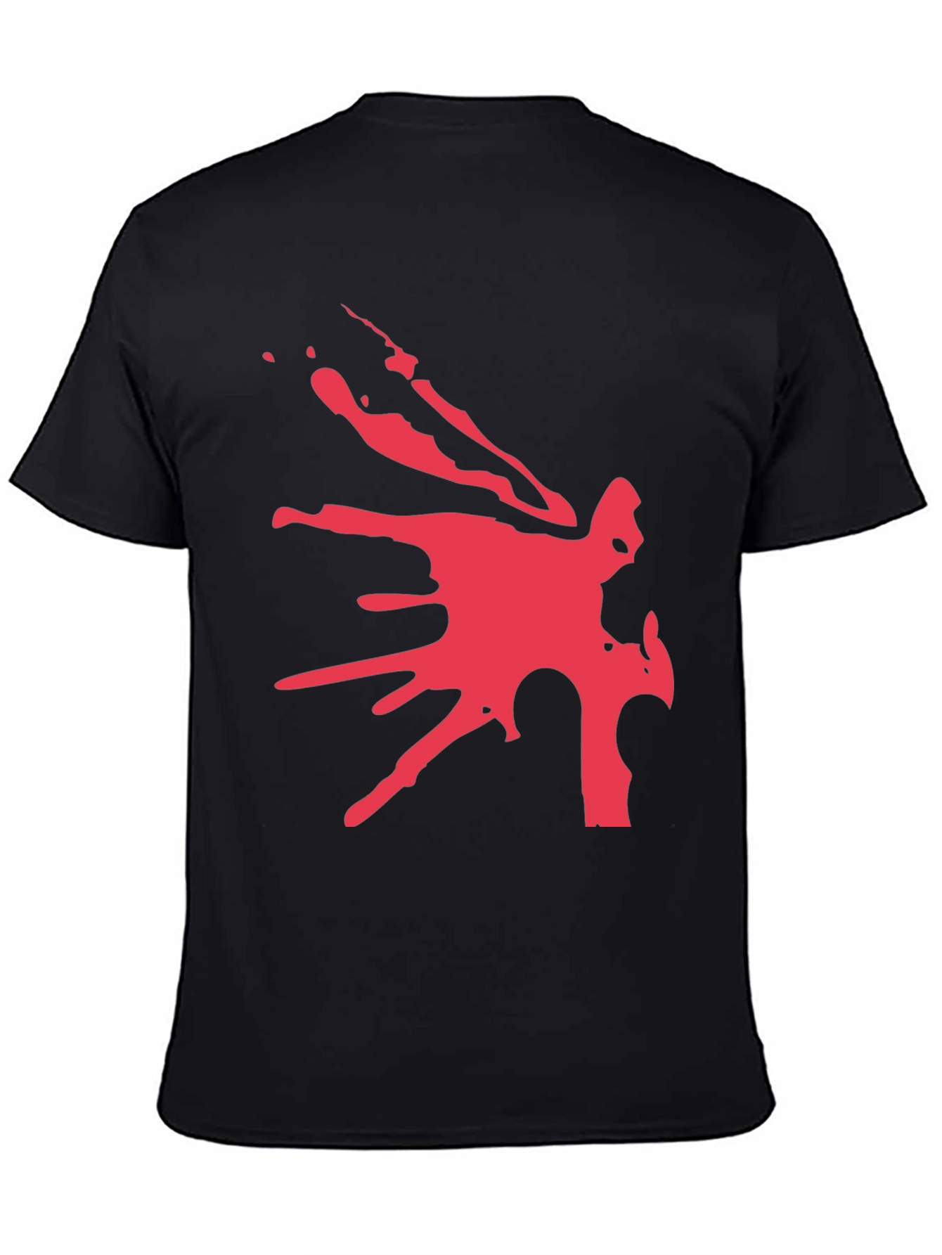 Bold Graphic Tee - Abstract Red Design on Black