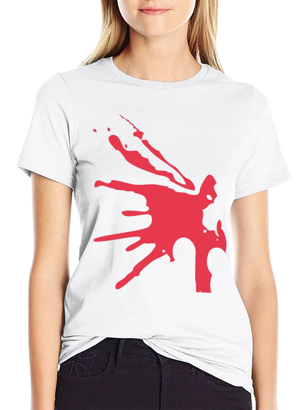 Bold Graphic Tee - Abstract Red Design on Black