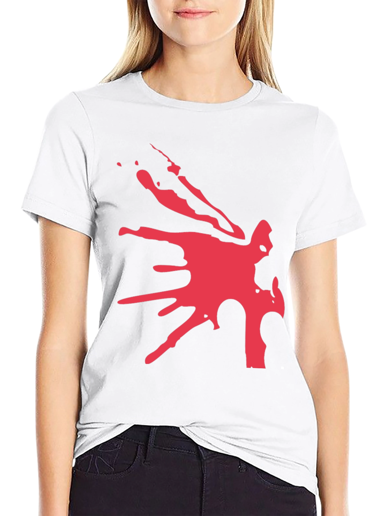 Bold Graphic Tee - Abstract Red Design on Black